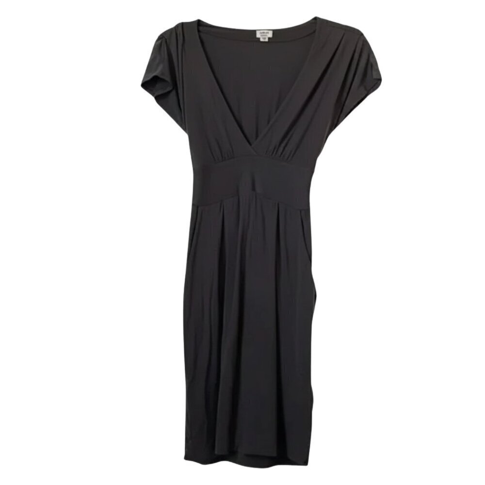 Wilfred Brown Super Soft Knit Deep V Tie Back Mini Dress Sz. M